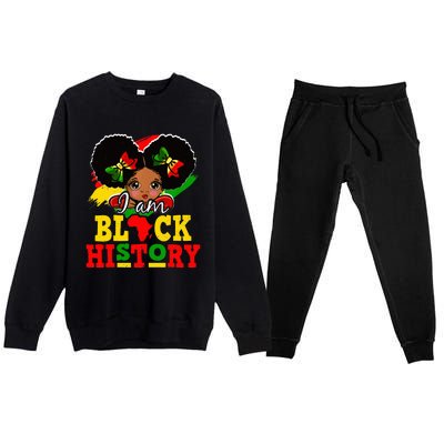 I Am Black History Month African American Premium Crewneck Sweatsuit Set