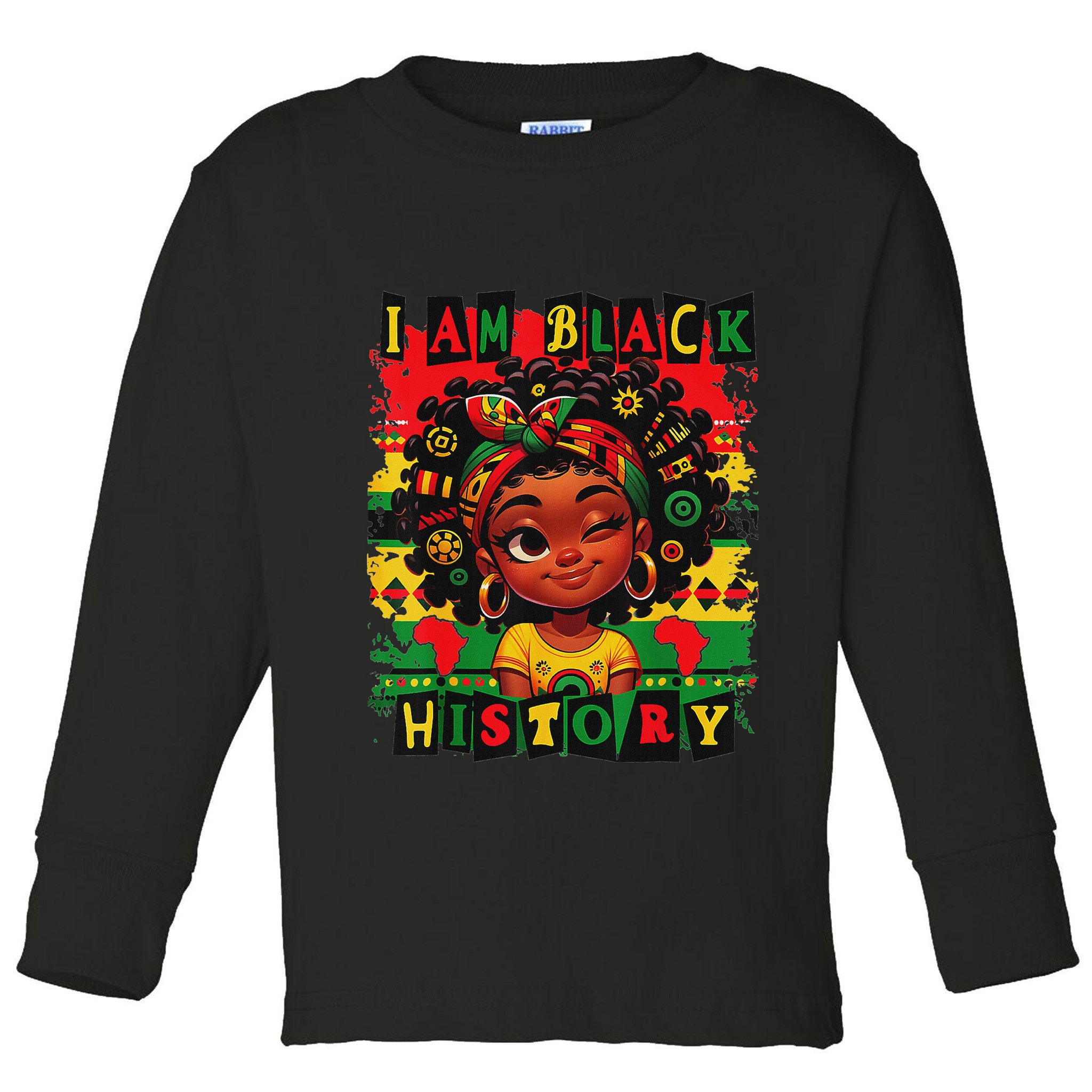 I Am Black History Month African American For Toddler Long Sleeve Shirt