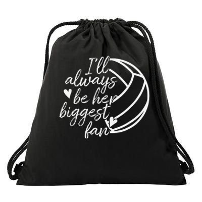 ILl Always Be Her Biggest Fan Volleyball Mom Dad Drawstring Bag