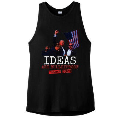 Ideas Are Bulletproof Trump 2024 Ladies PosiCharge Tri-Blend Wicking Tank