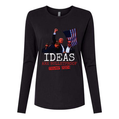 Ideas Are Bulletproof Trump 2024 Womens Cotton Relaxed Long Sleeve T-Shirt