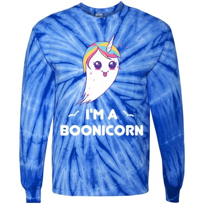 Im A Boonicorn Cute And Funny Ghost Unicorn For Halloween Gift Tie-Dye Long Sleeve Shirt