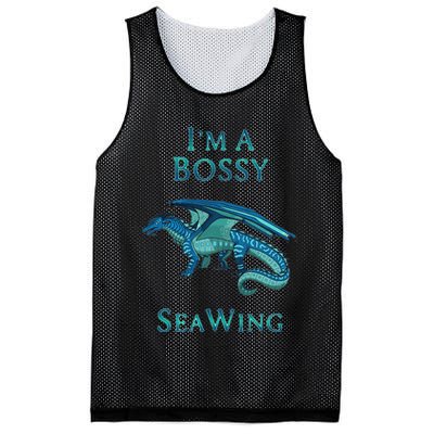 I'm A Bossy Seawing Dragon Lovers, Ocean Dragon Mesh Reversible Basketball Jersey Tank