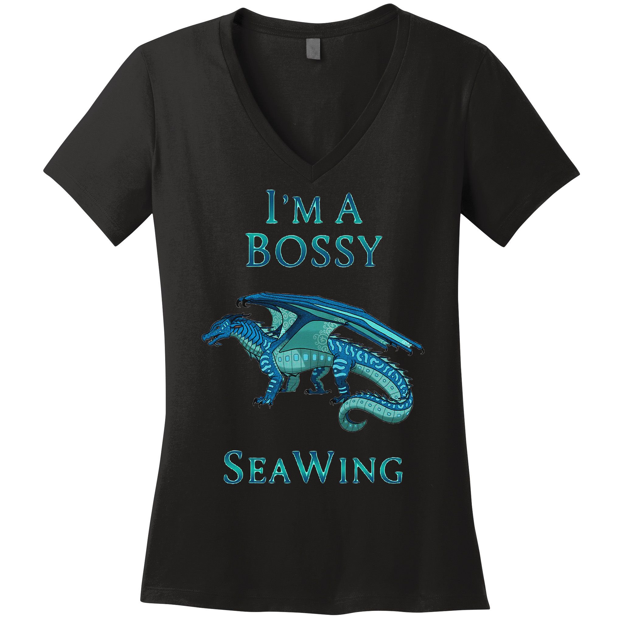 I'm A Bossy Seawing Dragon Lovers, Ocean Dragon Women's V-Neck T-Shirt