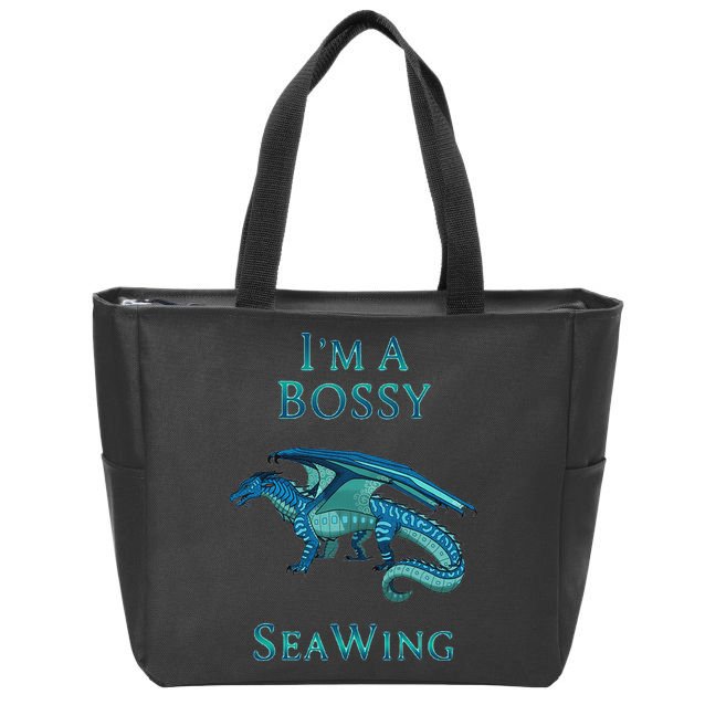 I'm A Bossy Seawing Dragon Lovers, Ocean Dragon Zip Tote Bag