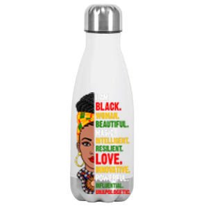 I Am Black Juneteenth Black History Beautiful Magic Gift Stainless Steel Insulated Water Bottle