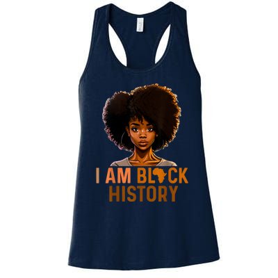 I Am Black History Women Black History Month Melanin Women's Racerback Tank