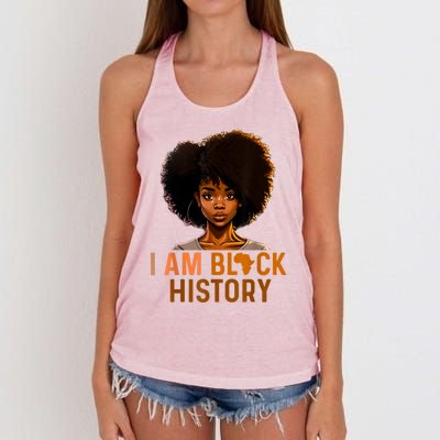 I Am Black History Women Black History Month Melanin Women's Knotted Racerback Tank