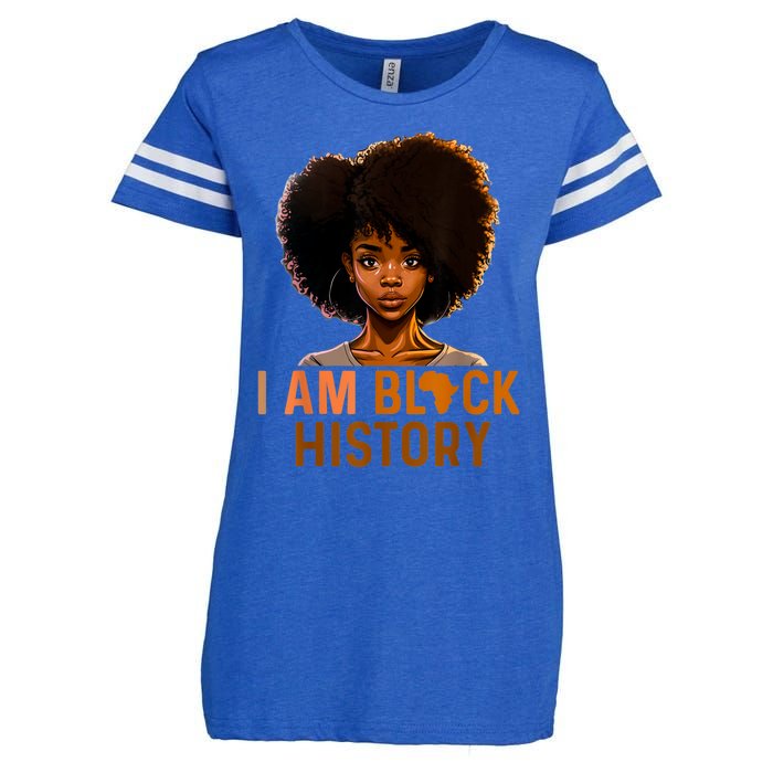 I Am Black History Women Black History Month Melanin Enza Ladies Jersey Football T-Shirt