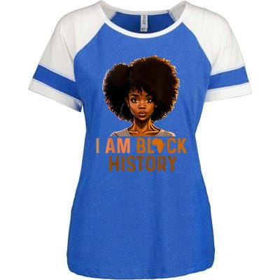 I Am Black History Women Black History Month Melanin Enza Ladies Jersey Colorblock Tee