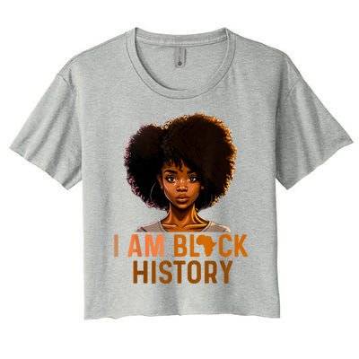 I Am Black History Women Black History Month Melanin Women's Crop Top Tee