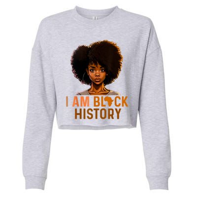 I Am Black History Women Black History Month Melanin Cropped Pullover Crew