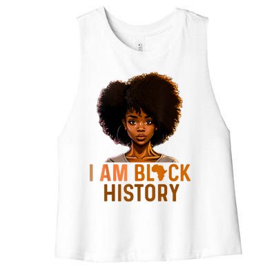 I Am Black History Women Black History Month Melanin Women's Racerback Cropped Tank