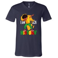 I Am Black History Black History Month V-Neck T-Shirt