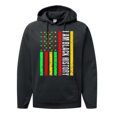 I Am Black History African American Flag Performance Fleece Hoodie