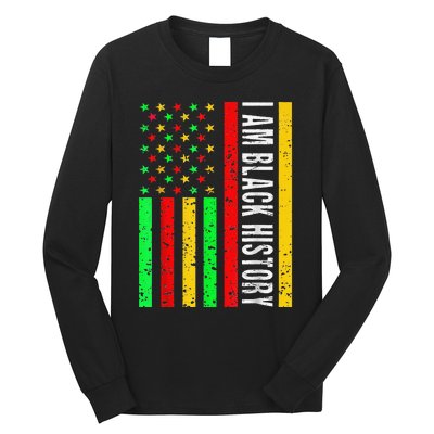 I Am Black History African American Flag Long Sleeve Shirt