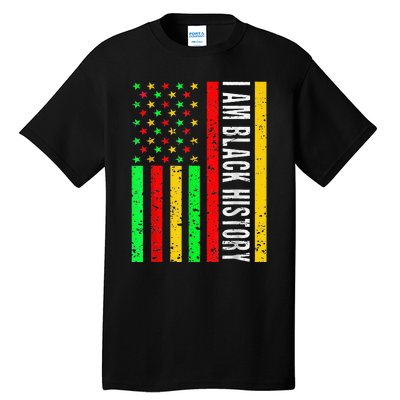 I Am Black History African American Flag Tall T-Shirt