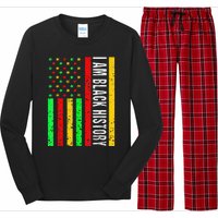 I Am Black History African American Flag Long Sleeve Pajama Set