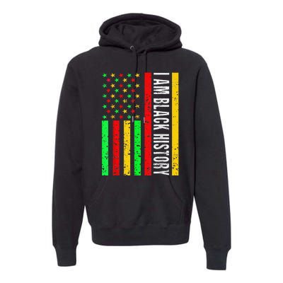 I Am Black History African American Flag Premium Hoodie