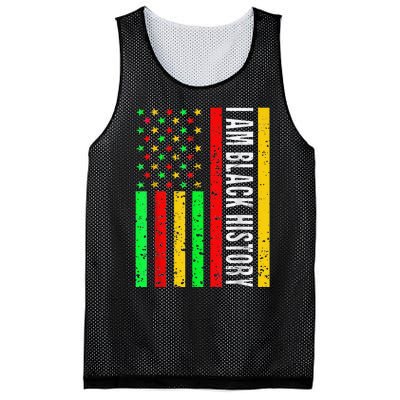 I Am Black History African American Flag Mesh Reversible Basketball Jersey Tank