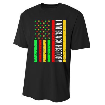 I Am Black History African American Flag Performance Sprint T-Shirt