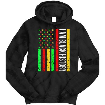 I Am Black History African American Flag Tie Dye Hoodie