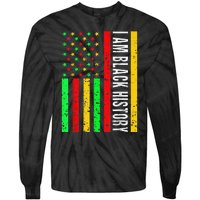 I Am Black History African American Flag Tie-Dye Long Sleeve Shirt