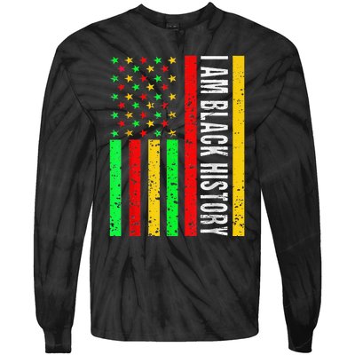 I Am Black History African American Flag Tie-Dye Long Sleeve Shirt