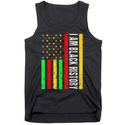 I Am Black History African American Flag Tank Top