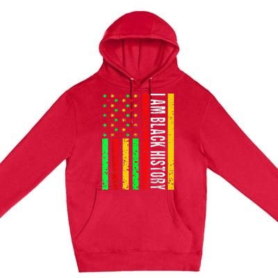 I Am Black History African American Flag Premium Pullover Hoodie