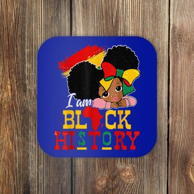 I Am Black History Month Black Melanin Coaster