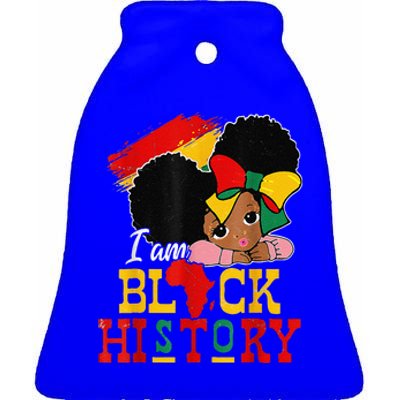 I Am Black History Month Black Melanin Ceramic Bell Ornament