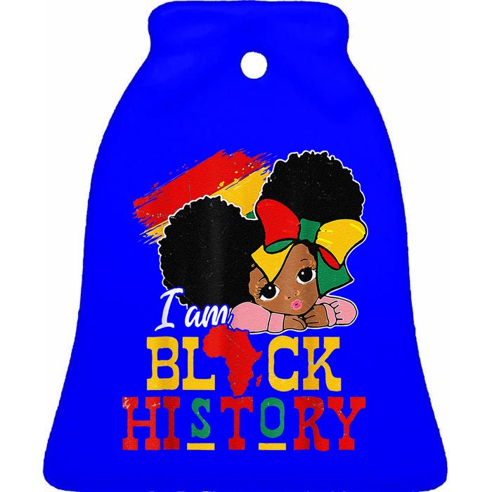 I Am Black History Month Black Melanin Ceramic Bell Ornament