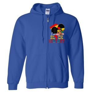 I Am Black History Month Black Melanin Full Zip Hoodie