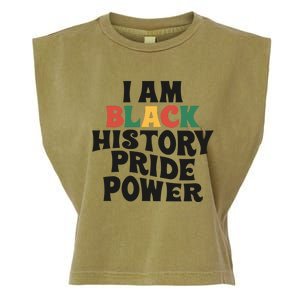 I Am Black History Power Pride Afro American Melanin BHM Garment-Dyed Women's Muscle Tee