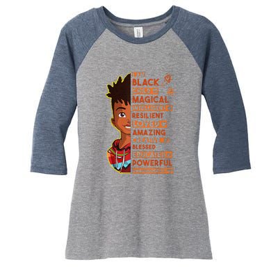 I Am Black History Month African American Women's Tri-Blend 3/4-Sleeve Raglan Shirt