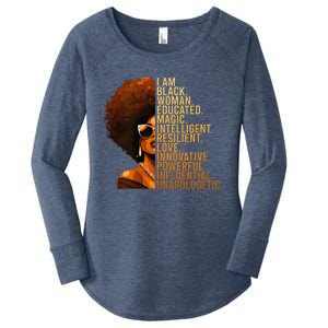 I Am Black Woman Educated Magic Intelligent Melanin Women's Perfect Tri Tunic Long Sleeve Shirt