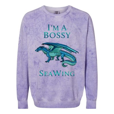 Im A Bossy Seawing Dragon Lovers Ocean Dragon Colorblast Crewneck Sweatshirt