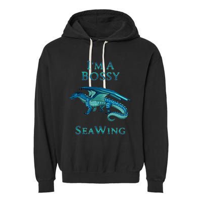 Im A Bossy Seawing Dragon Lovers Ocean Dragon Garment-Dyed Fleece Hoodie