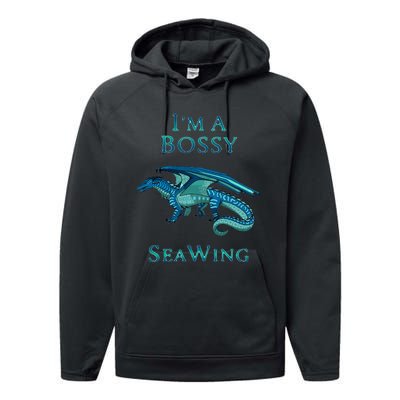 Im A Bossy Seawing Dragon Lovers Ocean Dragon Performance Fleece Hoodie