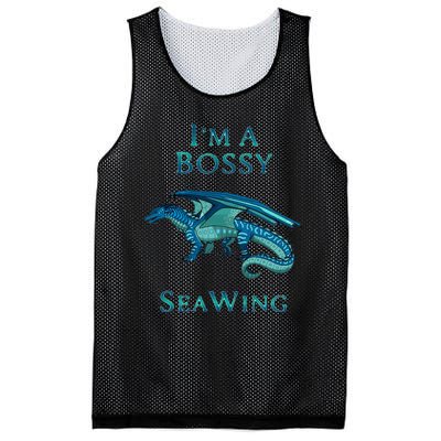 Im A Bossy Seawing Dragon Lovers Ocean Dragon Mesh Reversible Basketball Jersey Tank