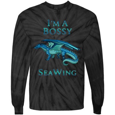 Im A Bossy Seawing Dragon Lovers Ocean Dragon Tie-Dye Long Sleeve Shirt