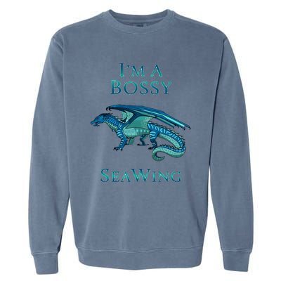 Im A Bossy Seawing Dragon Lovers Ocean Dragon Garment-Dyed Sweatshirt