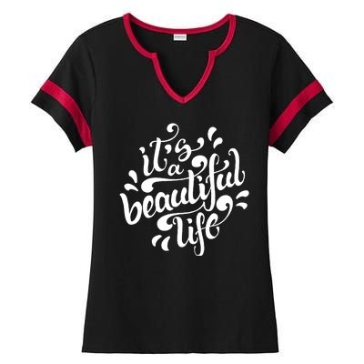 It's A Beautiful Life Ladies Halftime Notch Neck Tee