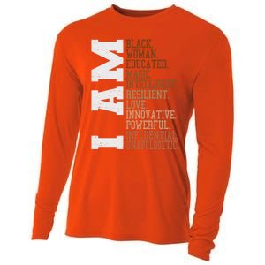 I Am Black Unapologetically Black History Month Great Gift Cooling Performance Long Sleeve Crew