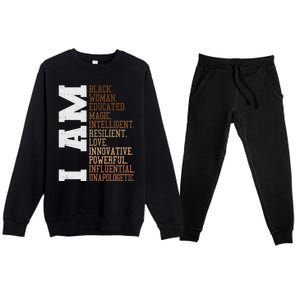 I Am Black Unapologetically Black History Month Great Gift Premium Crewneck Sweatsuit Set