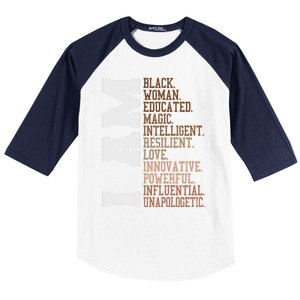 I Am Black Unapologetically Black History Month Great Gift Baseball Sleeve Shirt