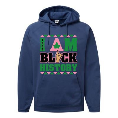 I Am Black History Women Aka African Sorority Performance Fleece Hoodie