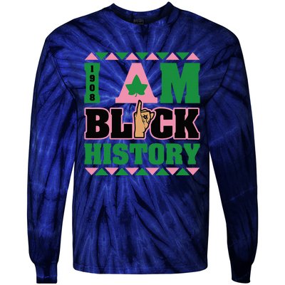 I Am Black History Women Aka African Sorority Tie-Dye Long Sleeve Shirt