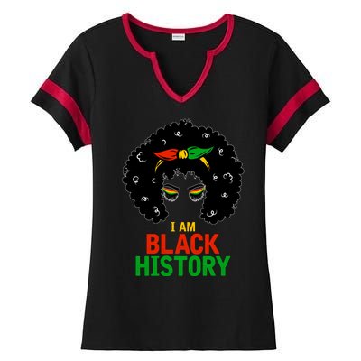 I Am Black History African American Female Pride Ladies Halftime Notch Neck Tee